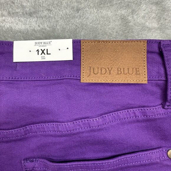Judy Blue Jean Shorts Womens 1XL Purple Cotton High Waist JB150268 C-CO - Picture 10 of 12